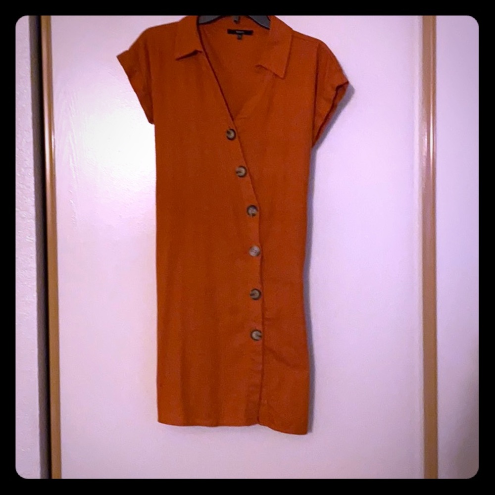 Cute Button Down Orange Dress